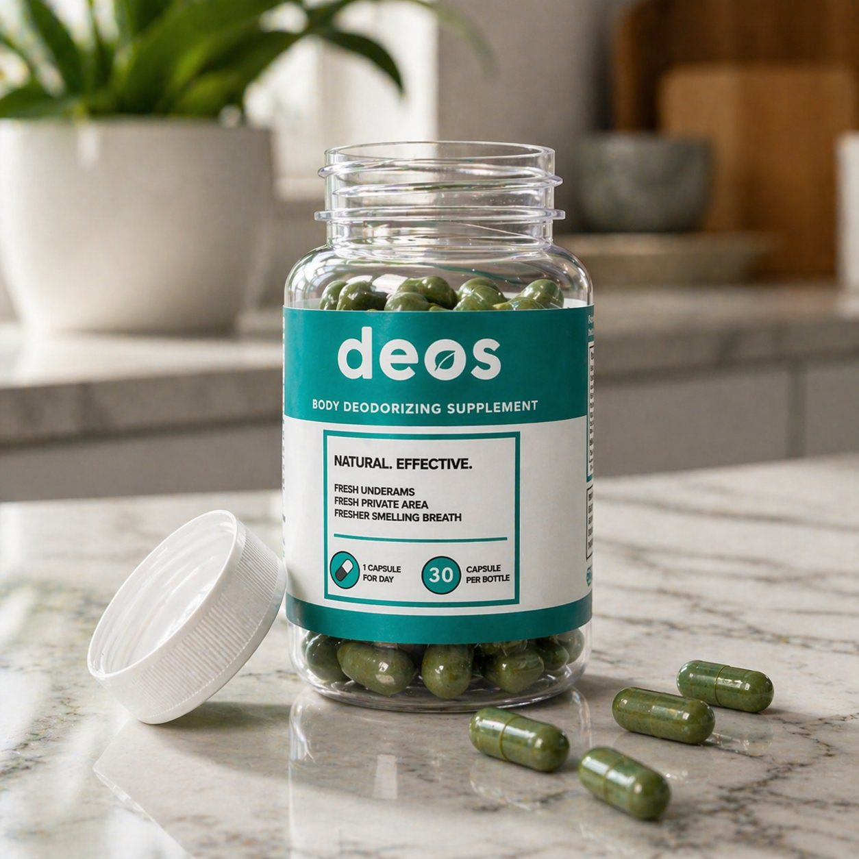 Deos: Neutraliza olores, Frescura corporal, Apoya el equilibrio digestivo