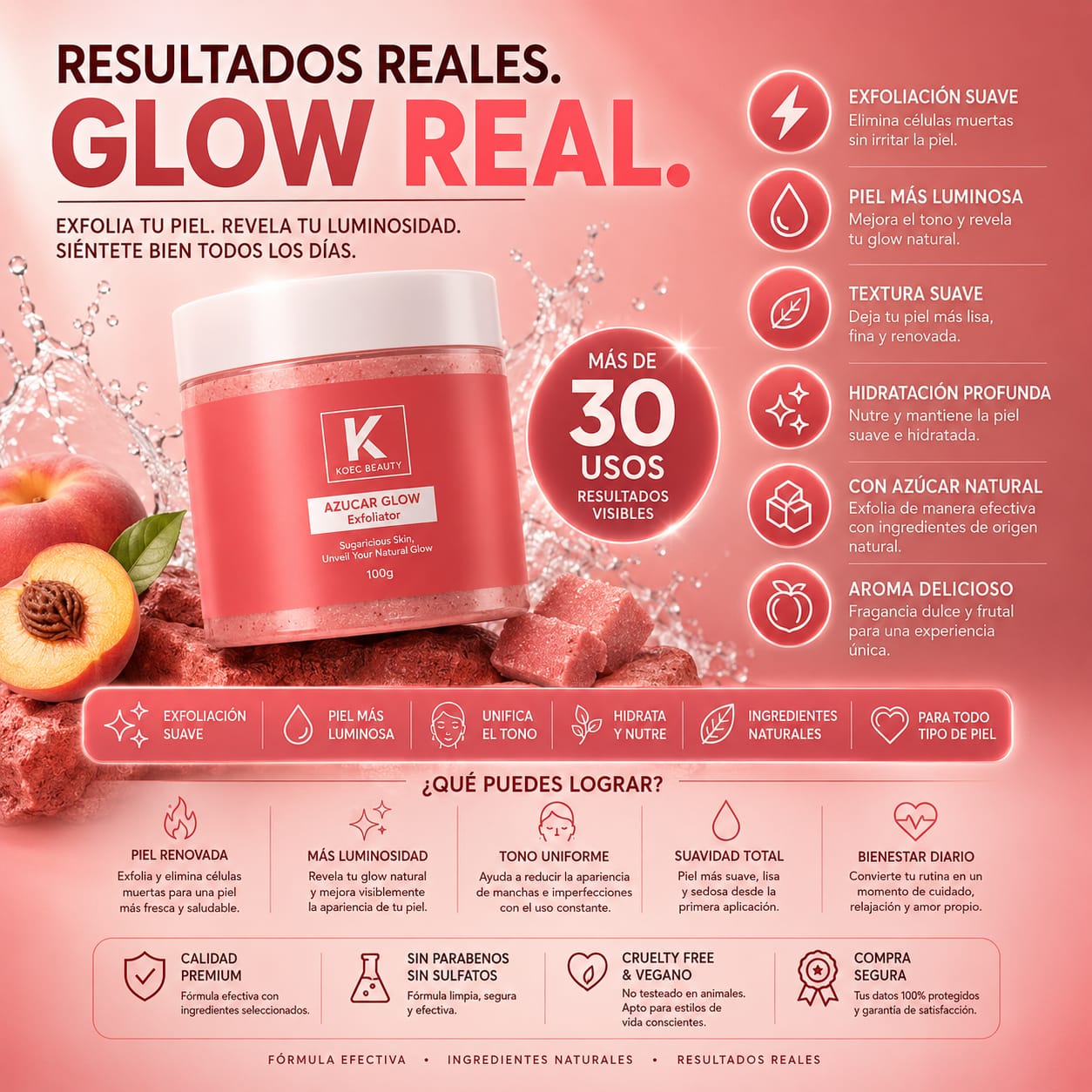 Azucar Glow/ Exfolia y elimina células muertas